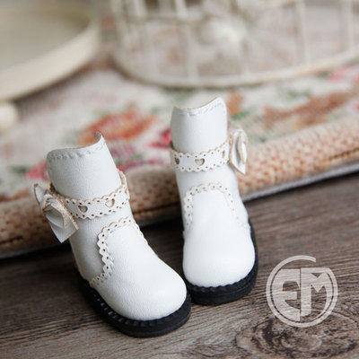 taobao agent Footwear, white doll, high boots, scale 1:8