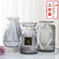 [Ba bộ] bình thủy tinh đơn giản cây thủy canh hoa khô hoa lily bình hoa trang trí phòng khách trang trí - Vase / Bồn hoa & Kệ chậu sứ lớn trồng cây