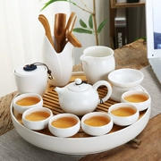 Khay trà thoát nước bằng gốm Bộ ấm trà Kung Fu Bộ bàn trà tre hiện đại tối giản cho gia đình - Trà sứ