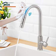 Vòi bếp cảm biến cảm biến cảm biến thông minh có thể xoay và kéo kéo -xuống vòi nước nóng và lạnh, vòi nước Chức năng kép vòi rửa chén cảm ứng rửa tay cảm ứng