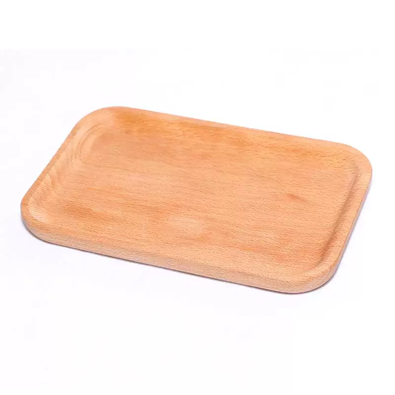 Đĩa gỗ tròn Hình chữ nhật Khay gỗ kiểu Nhật Bản Bánh pizza Đĩa gỗ Đĩa ăn sáng Đĩa gỗ Đĩa cốc - Tấm