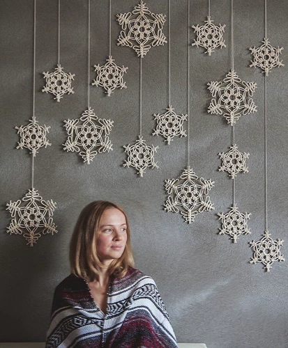 Yiyu Seno Macrame Снежколейк Рождественская елка Украшение