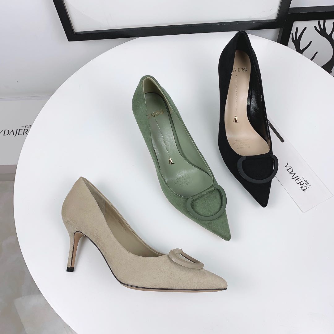 女性のためのハイヒールの靴 2020 秋の新多目的ポインテッドトゥスティレットシューズ黒作業靴浅い口の女性の靴 296099