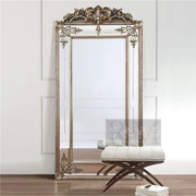 Ruomi Phong cách châu Âu mặc quần áo toàn thân hạ cánh Cửa hàng quần áo chạm khắc sang trọng lắp gương gương gỗ ốp tường gương lớn - Gương