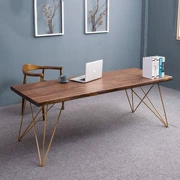 Bàn ghế sắt rèn giám đốc hình chữ nhật máy tính để bàn bàn có thể tùy chỉnh gỗ rắn đơn giản hiện đại - Đồ gỗ ngoài trời