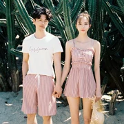 Cặp đôi áo tắm 2019 mới hè 2019 đảo mới bãi biển Hàn Quốc che bụng áo tắm mỏng bảo thủ - Vài đồ bơi