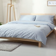 Giặt bông dày bông chăn đơn mảnh nhẹ màu xanh trắng nhỏ kẻ sọc bông túi đơn đôi 2 m 2 - Quilt Covers