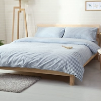 Giặt bông dày bông chăn đơn mảnh nhẹ màu xanh trắng nhỏ kẻ sọc bông túi đơn đôi 2 m 2 - Quilt Covers chăn băng lông