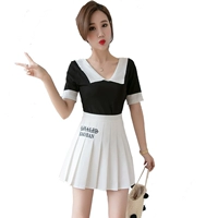 Phiên bản Hàn Quốc của slim slim váy ngắn váy khiêu vũ ngắn 2019 hè mới váy nữ váy xếp li váy - Cộng với kích thước quần áo áo sơ mi trắng nữ hàng hiệu