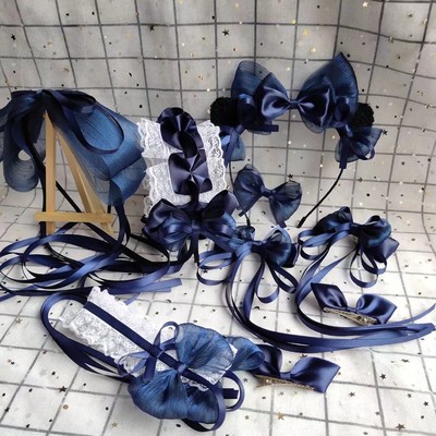 taobao agent Blue hair accessory, headband, genuine hairpins, Lolita style