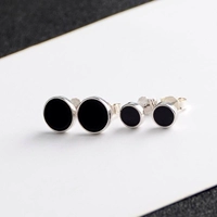 Гипоаллергенные модные мужские черные серьги в стиле хип-хоп, серебро 925 пробы, простой и элегантный дизайн