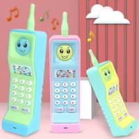 Музыкальный реалистичный мобильный телефон для мальчиков и девочек, фигурка, раннее развитие, можно грызть