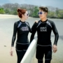 Bộ đồ lặn Hàn Quốc nữ chia áo tắm dài tay phù hợp với nam sun snorkeling phù hợp với cặp vợ chồng trôi sứa quần áo lướt quần áo - Vài đồ bơi đồ đôi trắng đi biển	