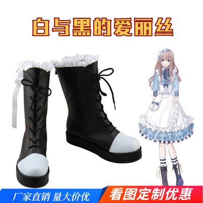 taobao agent White and Black Alice Ai Ri Pear COSPLAY Shoes COS Shoes