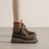 Martens, демисезонные ретро универсальные флисовые короткие сапоги в английском стиле, в британском стиле, 2023
