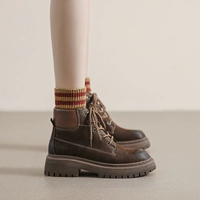 Martens, демисезонные ретро универсальные флисовые короткие сапоги в английском стиле, в британском стиле, 2023