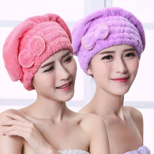 Полотенце для волос, быстросохнущая милая шапочка для душа для взрослых