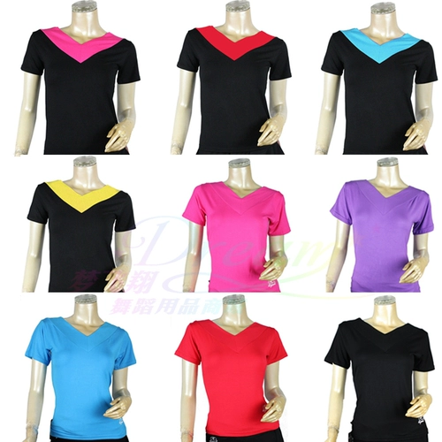 Спортивная одежда для спортзала, одежда для йоги, V-образный вырез, короткий рукав