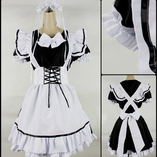 taobao agent Black and white set, coffee work nurse uniform, clothing, cosplay