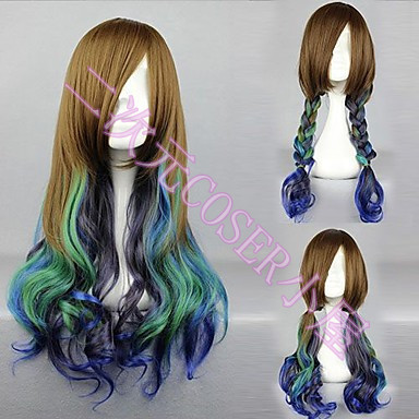 taobao agent Victoria -style brown and blue -purple, mixed -colored country Lolita wig wigs