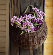 Bình dị wicker tường treo bình hoa bình hoa giỏ hoa nồi ban công hoa giá treo tường làm bằng tay nhà vườn