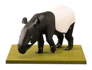Full 68 thế giới động vật quý hiếm 貘 Mô hình giấy 3D tự làm không hoàn thành với mô tả giấy