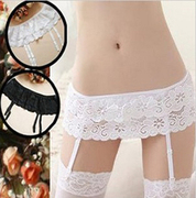 2 bộ của hai lớp garter sexy vớ màu đen và trắng hồng phù hợp với garter stereo ren lưới vớ