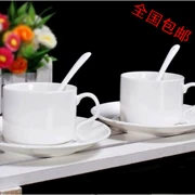 Cốc cà phê đặt đơn giản tinh khiết xương trắng tách cà phê china gốm cốc cà phê đồ dùng biểu tượng tùy chỉnh đặc biệt cung cấp