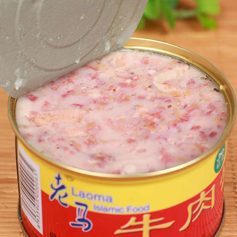 内蒙古特产老马清真咸牛肉罐头 牛肉午餐肉户外食品罐头即食240g