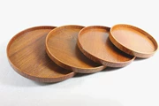 Đĩa gỗ tròn khay trái cây tấm gỗ lưu trữ bằng gỗ khay đĩa khay gỗ retro khay nhà hàng nhà hàng - Tấm