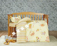 Хлопковый мультяшный комплект для детского сада, детское одеяло, 4 предмета, постельные принадлежности