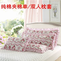 Chăn bông đôi gối 1,5 m cotton dày 1,2m1,8 mét dài vỏ gối sen lá đơn gối lông vũ