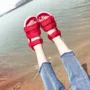 Ins siêu lửa kẹo màu dép Roman nữ 2018 mùa hè thể thao mới đáy dày Velcro giày bãi biển sinh viên dép quai ngang nữ