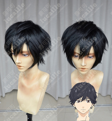 taobao agent Flashing black wig, cosplay