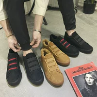 Обувь Canvas Men 2022 Зимние новые бархатные утолщенные теплые хлопковые туфли корейская версия тренд дикий