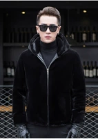Cừu cắt người đàn ông tươi một chiếc áo khoác lông giả lông đoạn ngắn mùa thu và mùa đông 2018 phiên bản Hàn Quốc mới của Chak đội mũ trùm đầu áo dạ lông