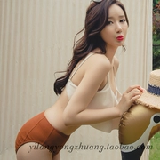 Spot Phong cách Hàn Quốc Thời trang kích cỡ ngực tụ tập xù ống hàng đầu dây đeo giữa kỳ nghỉ hè - Bikinis