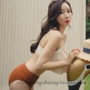 Spot Phong cách Hàn Quốc Thời trang kích cỡ ngực tụ tập xù ống hàng đầu dây đeo giữa kỳ nghỉ hè - Bikinis áo bơi cho người béo