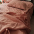 Pháp nhập khẩu tinh khiết linen sheets xuất khẩu rửa tấm duy nhất mảnh rắn màu linen mềm mat đôi 1.8 m giường Khăn trải giường