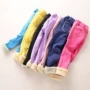 Quần bé gái denim thẳng 2019 mùa đông Quần áo trẻ em Hàn Quốc mới cộng với quần cotton nhung dày kz-5711 - Quần jean kinh doanh quần áo trẻ em