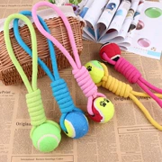 Thú cưng màu kẹo mới Bảy vòng Cotton Rope Tennis Dog Toy Molars Bites Cat Đồ chơi - Mèo / Chó Đồ chơi