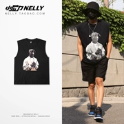 Mùa hè cổng gió thể thao lỏng vest vest vai nam Hàn Quốc phiên bản của triều thương hiệu hip hop không tay t-shirt nam rào cản vài bông