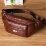 Кожаная нагрудная сумка, сумка через плечо, сумка на одно плечо для отдыха, поясная сумка, в корейском стиле, воловья кожа, из натуральной кожи