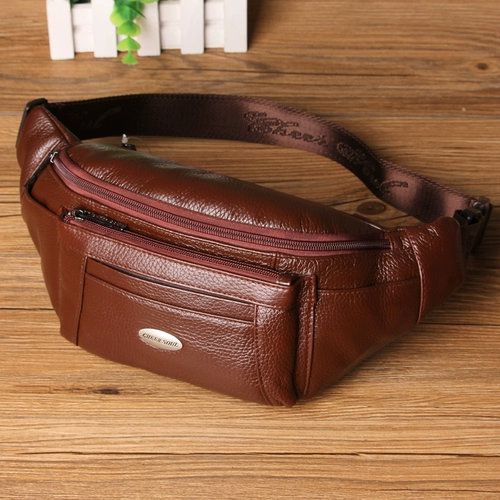 Кожаная нагрудная сумка, сумка через плечо, сумка на одно плечо для отдыха, поясная сумка, в корейском стиле, воловья кожа, из натуральной кожи