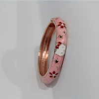 Xác thực trẻ em Bắc Kinh cũ kityy mèo cloisonne vòng đeo tay lụa peony retro thời trang - Vòng đeo tay Cuff vòng tay nam bạc