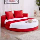 Новый продукт Большая круглая кровать мода принцесса кровать двойная свадьба мягкая кровать тематическая кровать круглую электрическую кожаную искусство 2 человека деревянная ткань искусство
