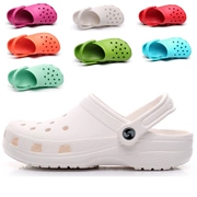 Mùa Hè Mới Croc Giày Xăng Đan Nữ Trắng Y Tá Giày 40 Size Lớn Bao Đầu Dép Đi Biển 41-42-43 Kích Cỡ giày quai hậu nữ đep quai ngang