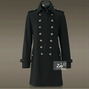 Áo khoác đôi thời trang mới của Đức trong Thế chiến II thời trang áo khoác mỏng Áo khoác nam bằng len có khóa bằng kim loại