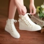 Giày nữ mùa hè 2017 mới hoang dã Hàn Quốc phẳng giày nữ trắng giày vải nhỏ Giày trắng nữ thoáng khí shop giày sneaker