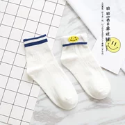 Vớ mặt cười Hàn Quốc vớ nữ vớ hai mặc cotton mùa xuân và mùa thu hai thanh nữ vớ 6 màu